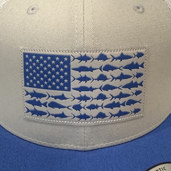 Columbia Hat Cap Snap Back Mesh Trucker Fish Flag Patch Performance Mens NWT - Picture 2 of 14